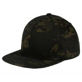 Sport-Tek STC19 Yupoong Flat Bill Snapback Cap - Multicam Black