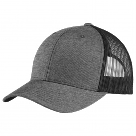 Sport-Tek STC39 Yupoong Retro Trucker Cap - Heather Grey/Black