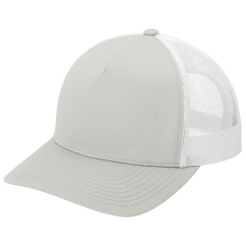 Sport-Tek STC54 Yupoong Retro Trucker 5-Panel Cap - Silver/White