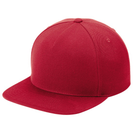 Sport-Tek STC55 Yupoong Premium 5-Panel Snapback Cap - Deep Red