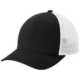 Sport-Tek STC60 Stretch-Tek Mesh Back Cap - Black/White