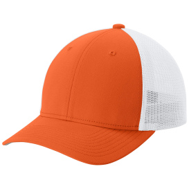 Sport-Tek STC60 Stretch-Tek Mesh Back Cap - Deep Orange/White