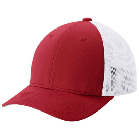 Sport-Tek STC60 Stretch-Tek Mesh Back Cap - Deep Red/White