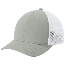 Sport-Tek STC60 Stretch-Tek Mesh Back Cap - Silver/White