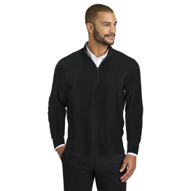 Port Authority SW2900 Easy Care 1/4-Zip Sweater - Deep Black