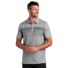 TravisMathew TM1MY402 Coastal Chest Stripe Polo - Quiet Shade Grey Heather