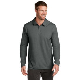 TravisMathew TM1MZ343 Oceanside Heather Long Sleeve Polo - Black Heather