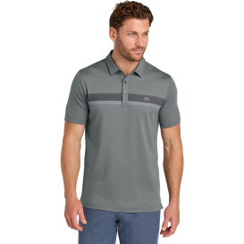 TravisMathew TMA41462 Glenview Stripe Polo Shirt - Quiet Shade Gray