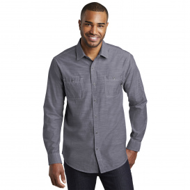 Port Authority W380 Slub Chambray Shirt - True Navy