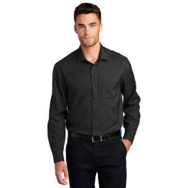 Port Authority W401 Long Sleeve Performance Staff Shirt - Black