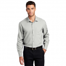 Port Authority W401 Long Sleeve Performance Staff Shirt - Silver