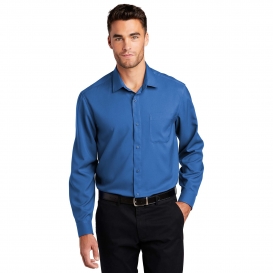 Port Authority W401 Long Sleeve Performance Staff Shirt - True Blue