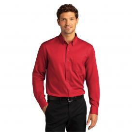 Port Authority W808 Long Sleeve SuperPro React Twill Shirt - Rich Red