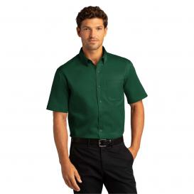 Port Authority W809 Short Sleeve SuperPro React Twill Shirt - Dark Green