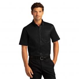 Port Authority W809 Short Sleeve SuperPro React Twill Shirt - Deep Black