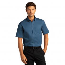 Port Authority W809 Short Sleeve SuperPro React Twill Shirt - Regatta Blue