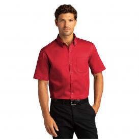 Port Authority W809 Short Sleeve SuperPro React Twill Shirt - Rich Red