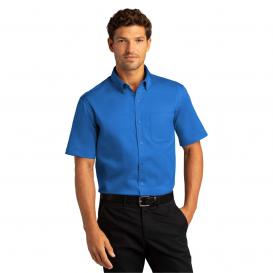Port Authority W809 Short Sleeve SuperPro React Twill Shirt - Strong Blue