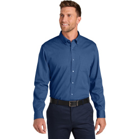 Port Authority W816 Long Sleeve Nailhead Easy Care Shirt - Mediterranean Blue