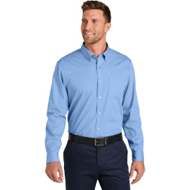 Port Authority W816 Long Sleeve Nailhead Easy Care Shirt - Swiss Blue