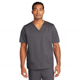 Wink WW3160 Unisex WorkFlex Chest Pocket V-Neck Scrub Top - Pewter