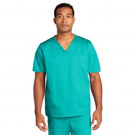 WonderWink WW3160 Unisex WorkFlex Chest Pocket V-Neck Scrub Top - Teal