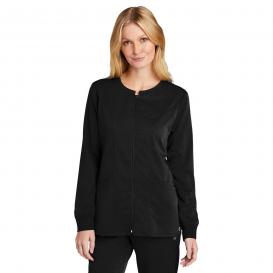 Wink WW4088 Women\'s Premiere Flex Full-Zip Scrub Jacket - Black