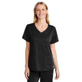 Wink WW4268 Women\'s Premiere Flex Mock Wrap Scrub Top - Black