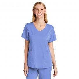 Wink WW4268 Women\'s Premiere Flex Mock Wrap Scrub Top - Ceil Blue