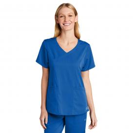 WonderWink WW4268 Women\'s Premiere Flex Mock Wrap Scrub Top - Royal