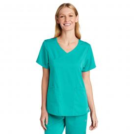 Wink WW4268 Women\'s Premiere Flex Mock Wrap Scrub Top - Teal