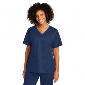 Wink WW4760 Women\'s WorkFlex Mock Wrap Scrub Top - Navy