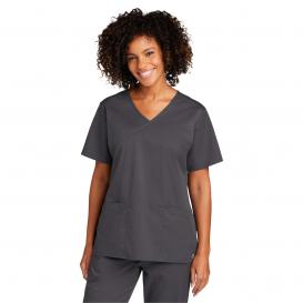 Wink WW4760 Women\'s WorkFlex Mock Wrap Scrub Top - Pewter