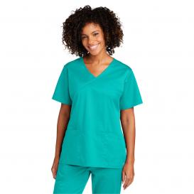 Wink WW4760 Women\'s WorkFlex Mock Wrap Scrub Top - Teal