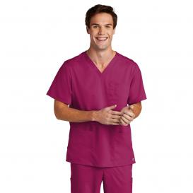 Wink WW5068 Men\'s Premiere Flex V-Neck Scrub Top - Wine