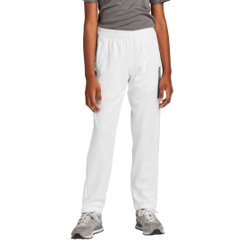 Sport-Tek YPST800 Youth Travel Pants - White/Iron Grey