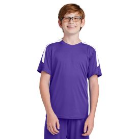 Sport-Tek YST100 Competitor United Crew - Purple/White