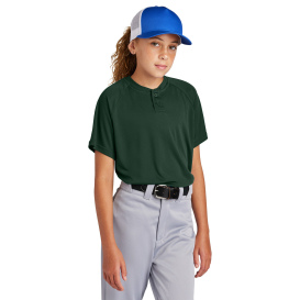 Sport-Tek YST359 PosiCharge Competitor 2-Button Henley - Forest Green