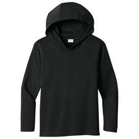 Sport-Tek YST420LSH Youth Posi-UV Pro Long Sleeve Hoodie - Black