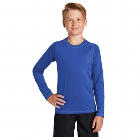 Sport-Tek YST470LS Youth Long Sleeve Rashguard Tee - True Royal