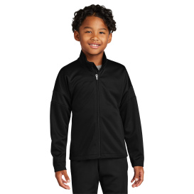 Sport-Tek YST800 Youth Travel Full-Zip Jacket - Black/Black