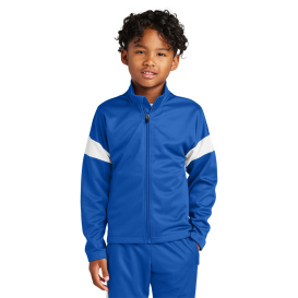 Sport-Tek YST800 Youth Travel Full-Zip Jacket - True Royal/White