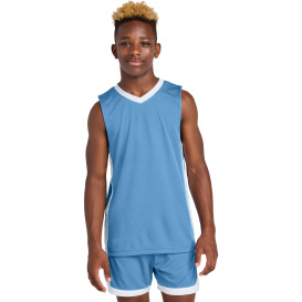 Sport-Tek YST900 Youth Rival Basketball Rev Jersey - Carolina Blue/White