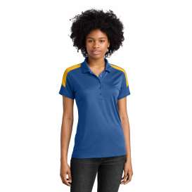 Sport-Tek LST104 Ladies Competitor United Polo - True Royal/Gold