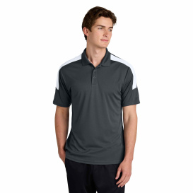 Sport-Tek ST104 Competitor United Polo - Iron Grey/White