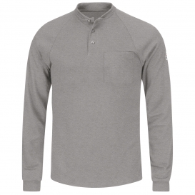 Bulwark FR SML2 Men\'s Lightweight Long Sleeve Henley Shirt - Grey