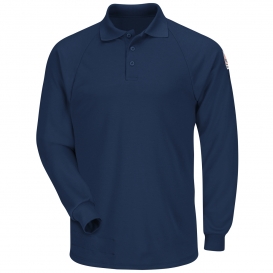 Bulwark FR SMP2 Men\'s Lightweight Classic Long Sleeve Polo - CoolTouch 2 - 6.5 oz. - Navy