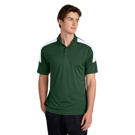 Sport-Tek ST104 Competitor United Polo - Forest Green/White