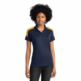 Sport-Tek LST104 Ladies Competitor United Polo - True Navy/Gold