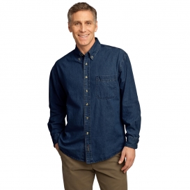 Port & Company SP10 Long Sleeve Value Denim Shirt - Ink Blue